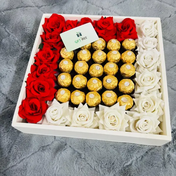 Ferrero Rocher with Artificial flower Box