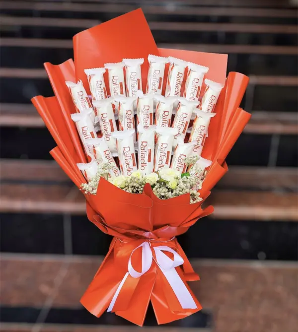 Raffaello Delights Elegant Chocolate Bouquet 1. Raffaello Chocolate Bouquet 2. Gift Tree BD 3. Luxury chocolate gift