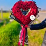 Heart Bouquet with Natural Rose