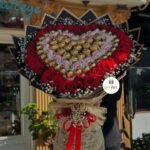 Heart Bouquet with Chocolate & Flower