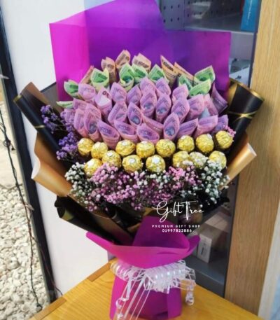 Premium Eid Money & Chocolate Bouquet
