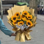 10 Pcs Natural Sunflower Bouquet – Fresh & Cheerful Flower Gift in Dhaka