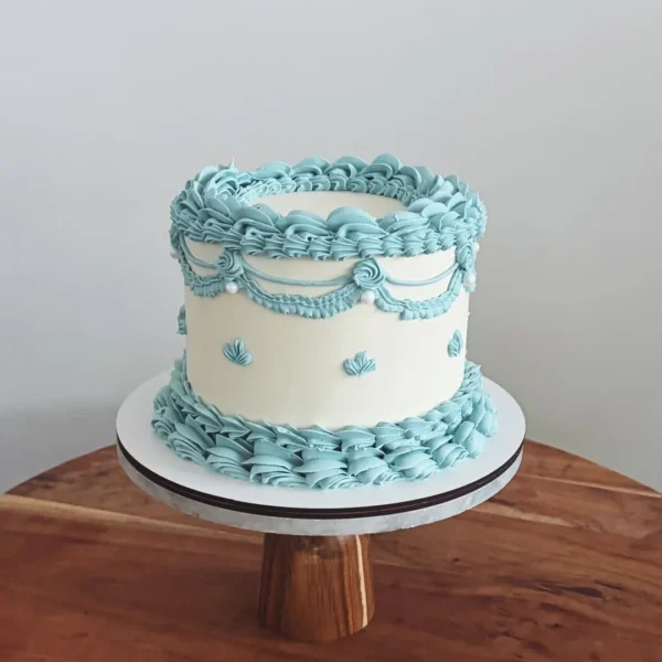 Azure Elegance Designer Cake – 1KG Luxury Cream Cake