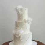 Ethereal Pearl Elegance White Cake – 7 Pound Luxury Designer Cake