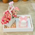 Elegant Flower Box with Cake