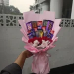 Mixed Chocolate Bouquet with Roses – Premium Chocolate Gift in Dhaka