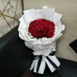 Red Rose Bouquet with Gypsy (25 Pcs) – Elegant Romantic Flower Gift in Dhaka