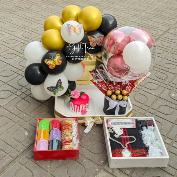 Sharee Hamper with Churi, Cake, Balloon & Chocolate