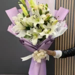 Premium White Lily Bouquet – Elegant Fresh Flower Gift in Dhaka