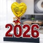 2026 Rose Number New Year Gift with Teddy & Balloon