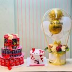 Balloon Bouquet with cake & Chocolate Tower