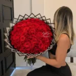 100 Red Roses Flowers Bouquet
