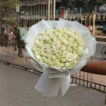 60 Pcs White Rose Bouquet