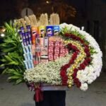 Makeup & Chocolate Flower Gift Arrangement