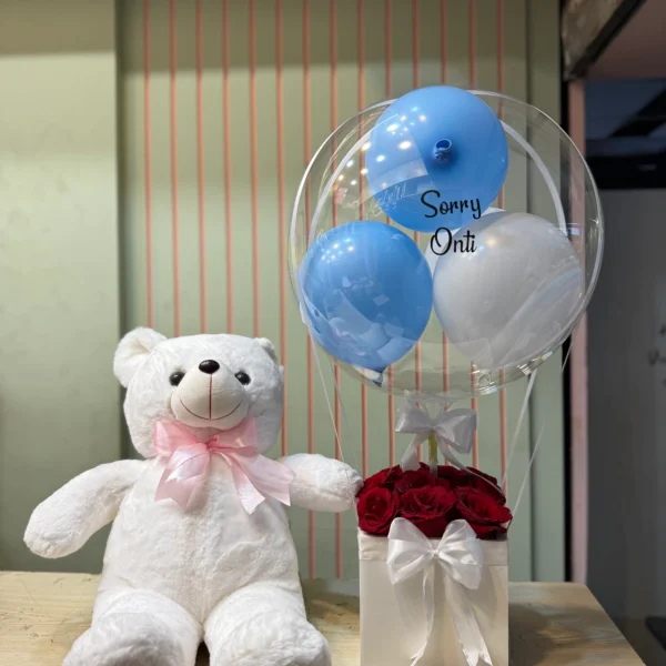 A Hug That Says Sorry – Teddy & Roses