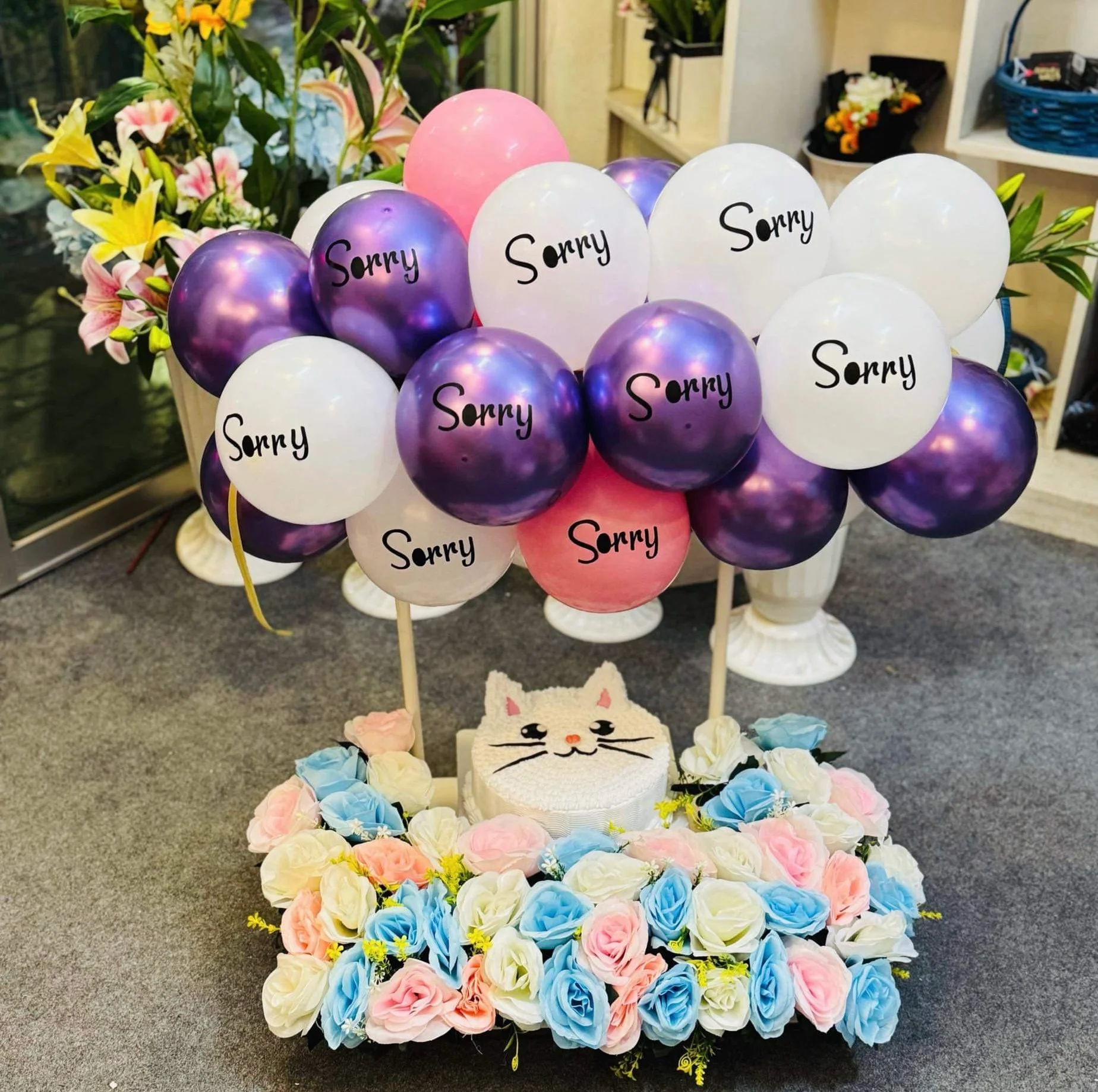A Sweet Way to Say Sorry – Cake Flowers & Balloons A Sweet Way to Say Sorry – Cake Flowers & Balloons