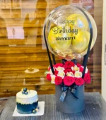 Luxury Cake & Balloon Set with Red Roses and Ferrero Rocher - Image 2