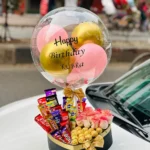 Birthday Balloon Bouquet with Mixed Chocolate & Flowers