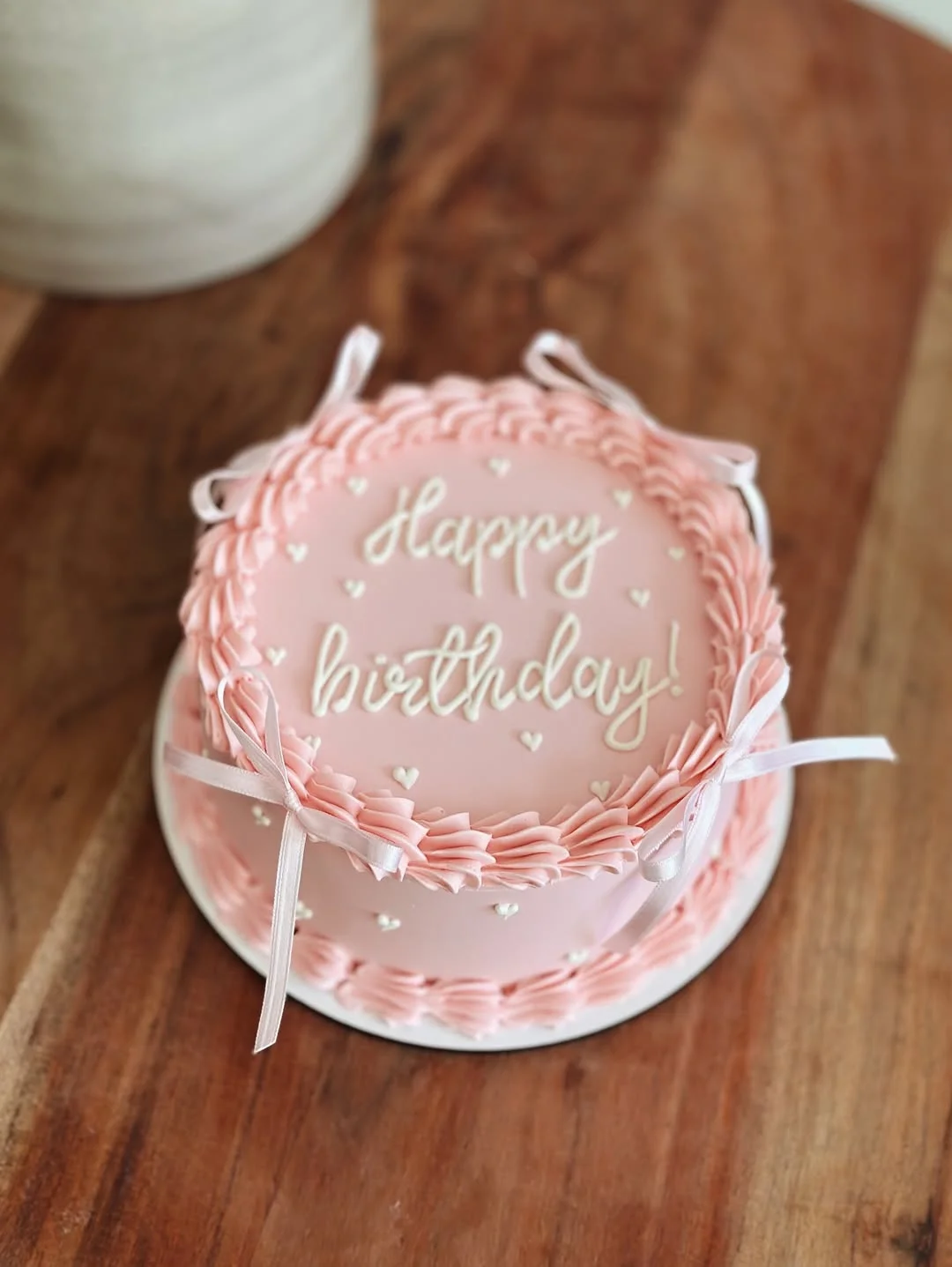 Blush-Ribbon-Birthday-Cake-–-1KG-Premium-Pink-Cream-Cake-1.webp Blush Ribbon Birthday Cake – 1KG Premium Pink Cream Cake - Image 1