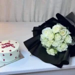 Elegance Cake & Flower Bouquet Duo