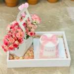 Elegant Flower Box with Cake