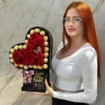 Heart Gift Hamper with Flowers & Chocolate