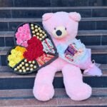 Luxury Box with Teddy And flowers Bouquet with chocolate