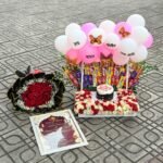 Luxury Chocolate with flowers and balloon Decoration with Cake – Gift Package BD