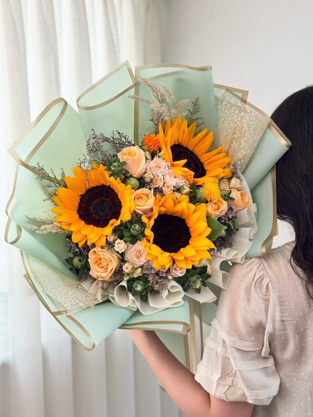 IMG_2699 Sunflower & Peach Rose Fusion - Image 1