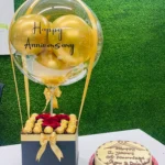 Anniversary Balloon Bouquet with Ferrero Rocher & Cake