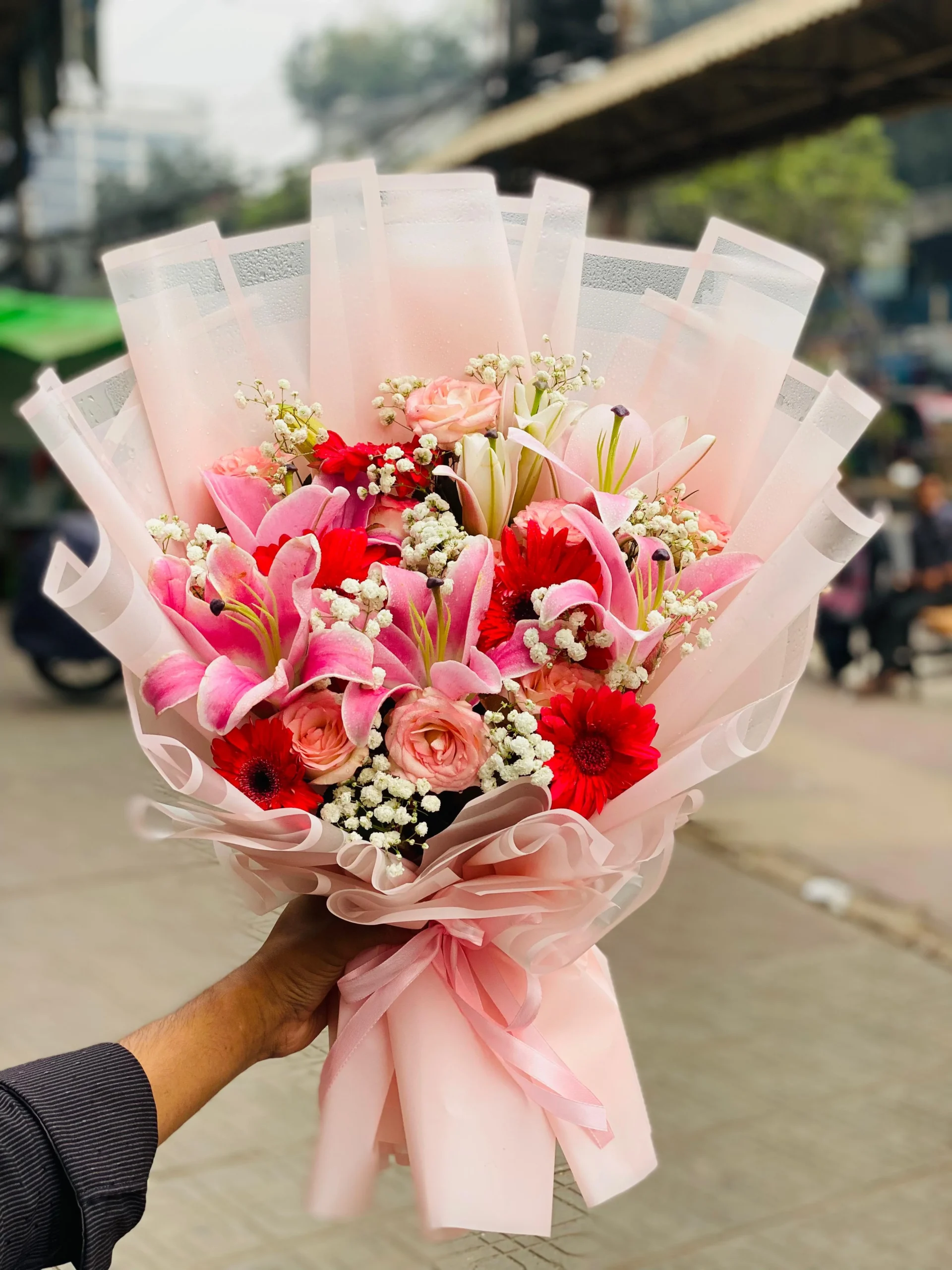 Lilly-and-Rose-Bouquet-scaled-1.webp VIP Lily & Rose Bouquet - Image 1