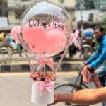 Balloon Bouquet with Natural Rose – Mother’s Day Gift