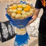 Vibrant Yellow & white Rose Bunch