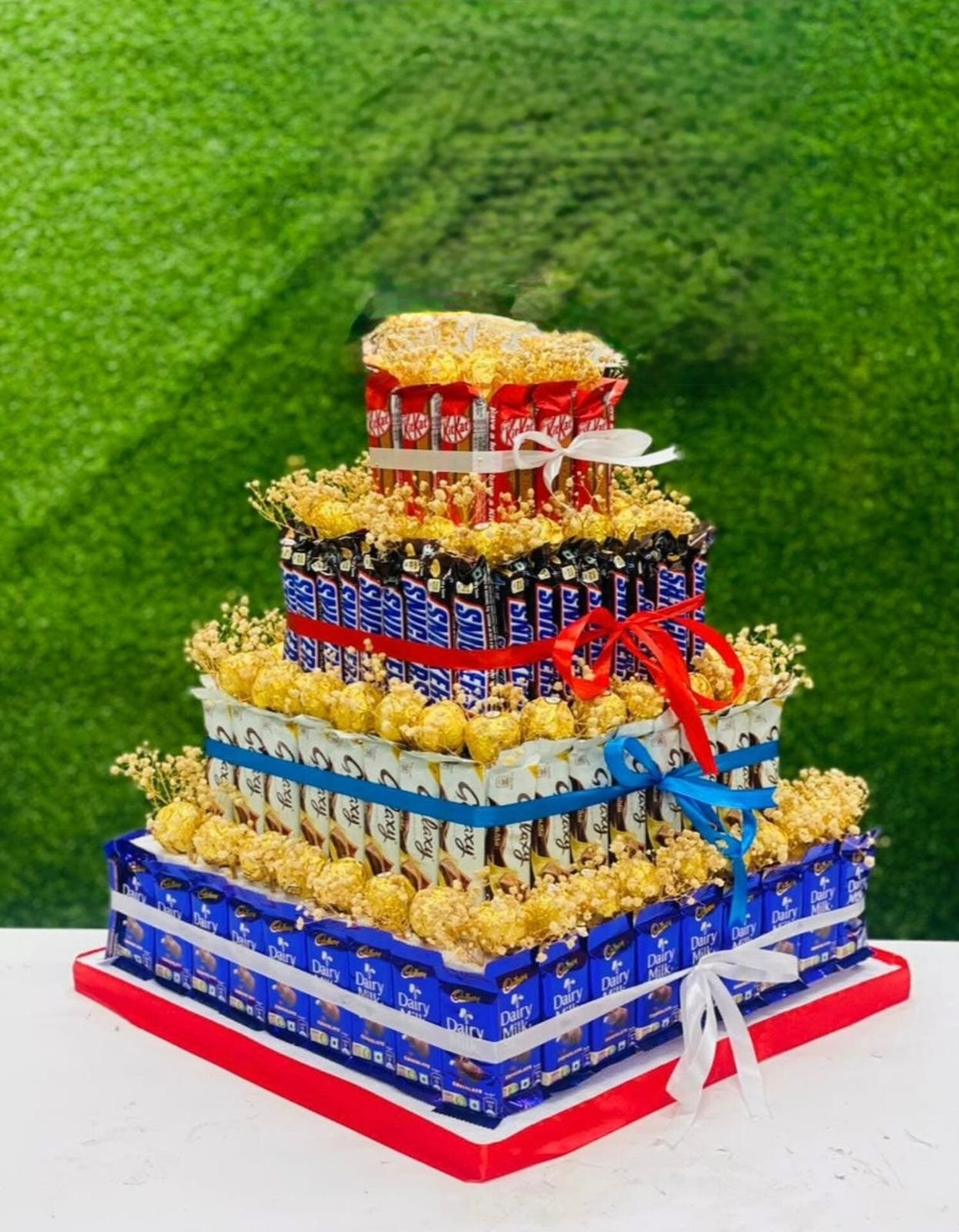 WhatsApp Image 2026-01-22 at 03.41.05 Multi-Brand Chocolate Tower with Cadbury Galaxy Snickers & Ferrero - Image 1