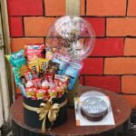 Snack & Candy Box with Chocolate Cake & Birthday Balloon