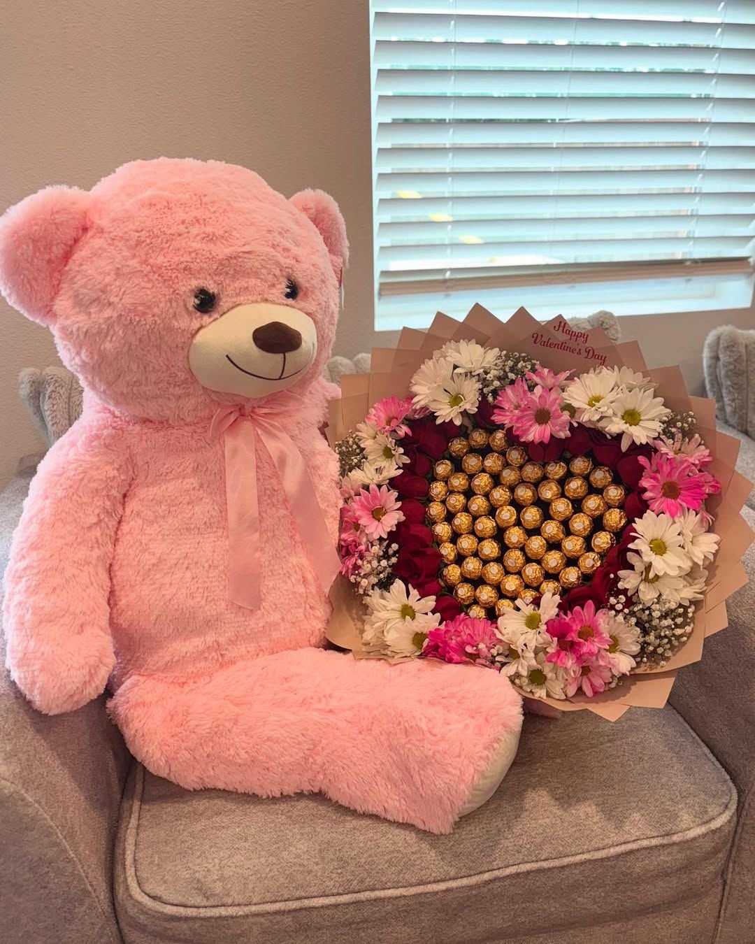 WhatsApp Image 2026-01-27 at 06.06.29 (1) Valentine’s Combo with Red Roses, Ferrero Rocher & Pink Teddy - Image 1