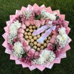 Pink Rose, Carnation & Ferrero Rocher Bouquet
