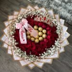 Red Rose & Ferrero Rocher Heart Crown Bouquet