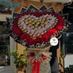 Heart Bouquet with Chocolate & Flower