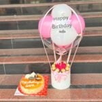 Cake with Balloon Bouquet