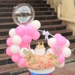 Premium Balloon with Cake Hamper flower Decoration - Image 3