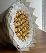 Ferrero Rocher Chocolate Bouquet with White Artificial Flowers - Image 3