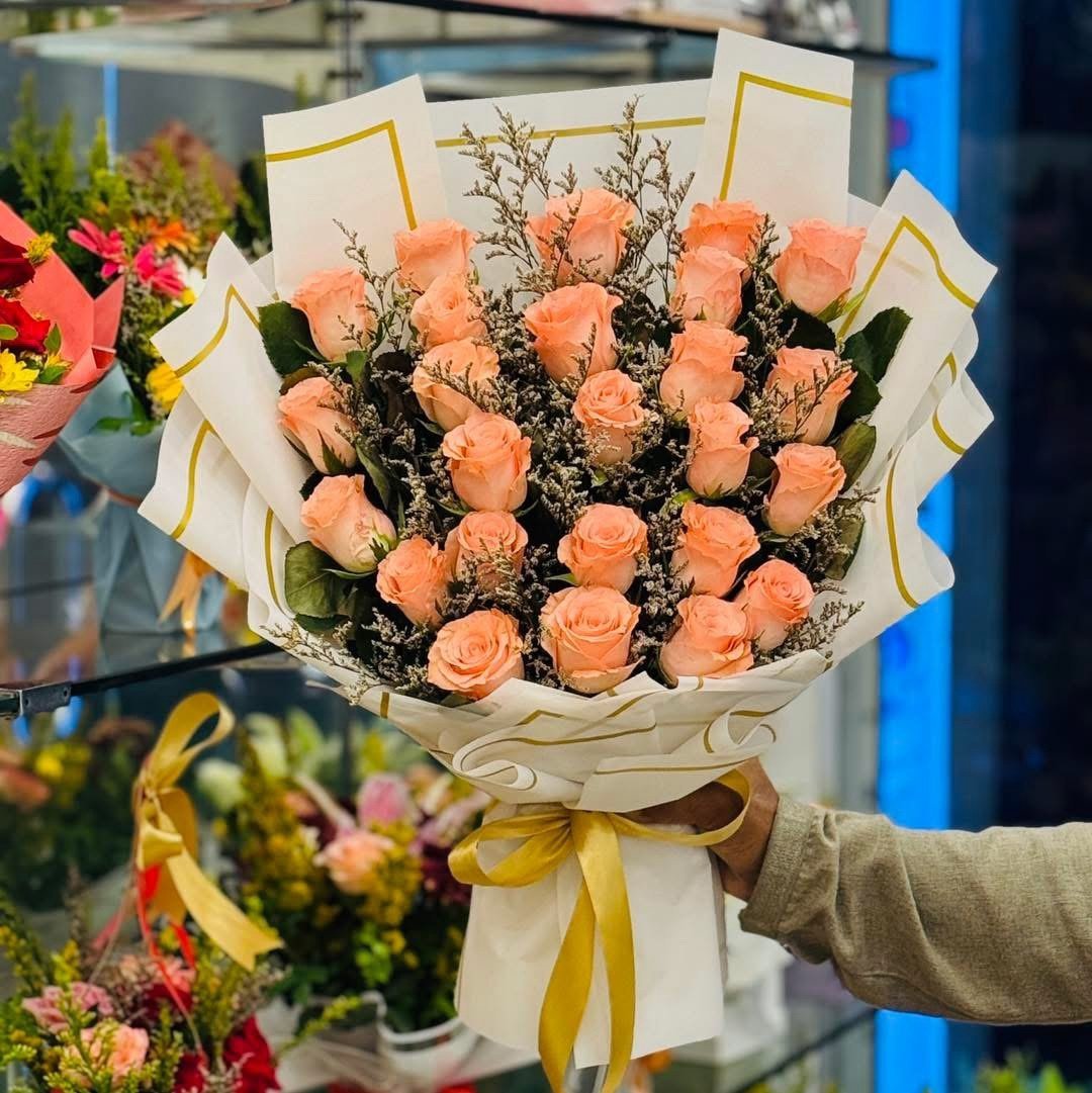 img_6130.jpeg Chinise Pich Rose Bouquet - Image 1