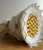 Ferrero Rocher Chocolate Bouquet with White Artificial Flowers - Image 4