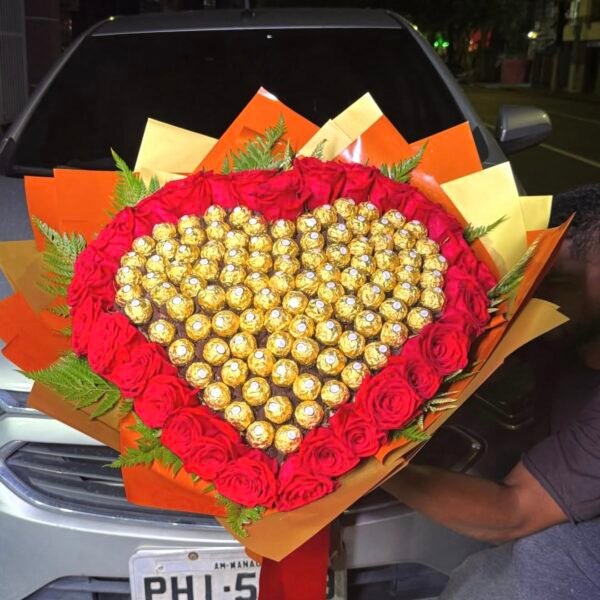 80 Pcs Ferrero Rocher with Natural Flower bouquet