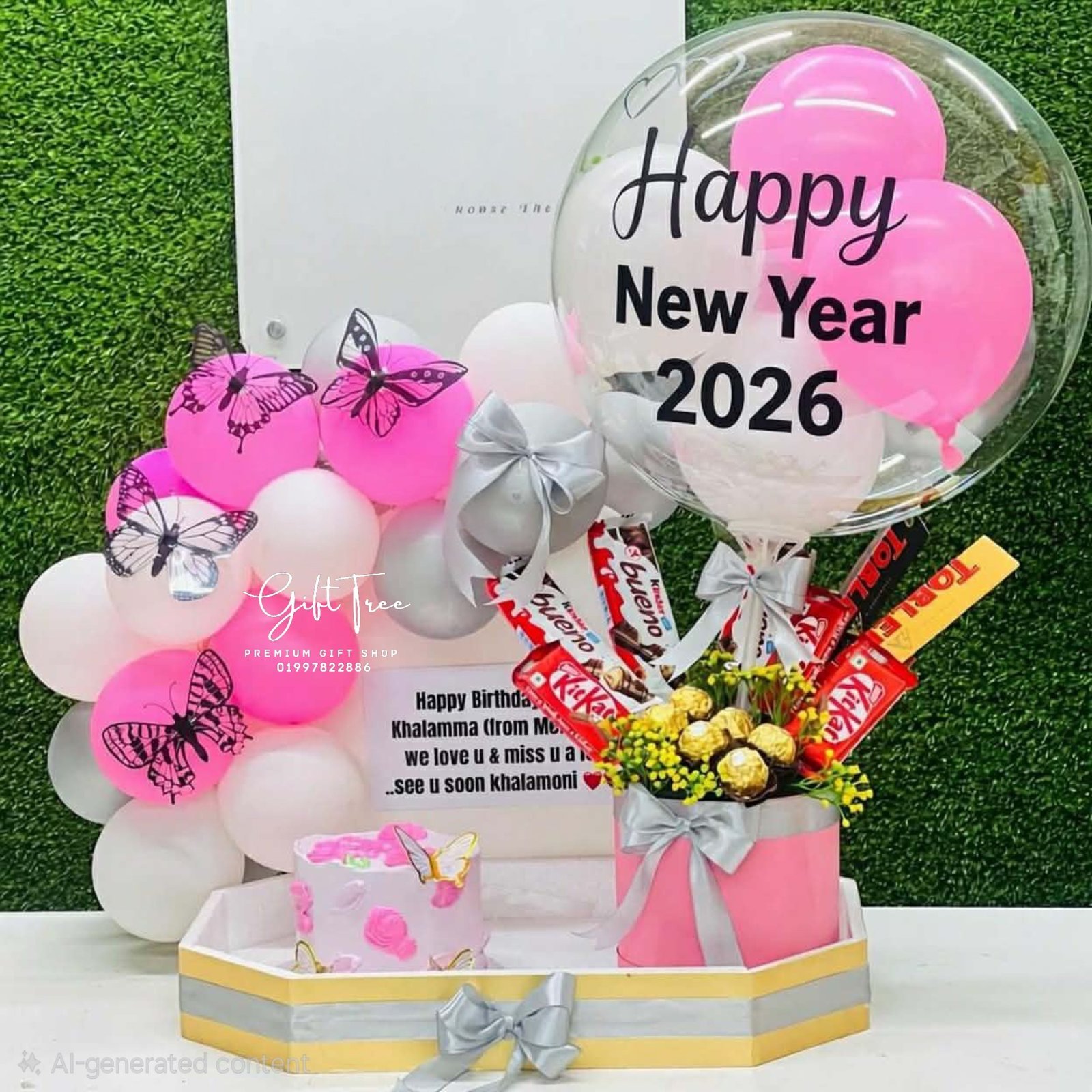 photo-output-10.jpeg Happy New Year 2026 Chocolate Box with Cake & Balloon Decoration - Image 1