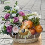 Fresh Fruit & Flowers Busket