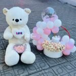 5.5ft Teddy & Small Flower Bouquet N Cake Hamper