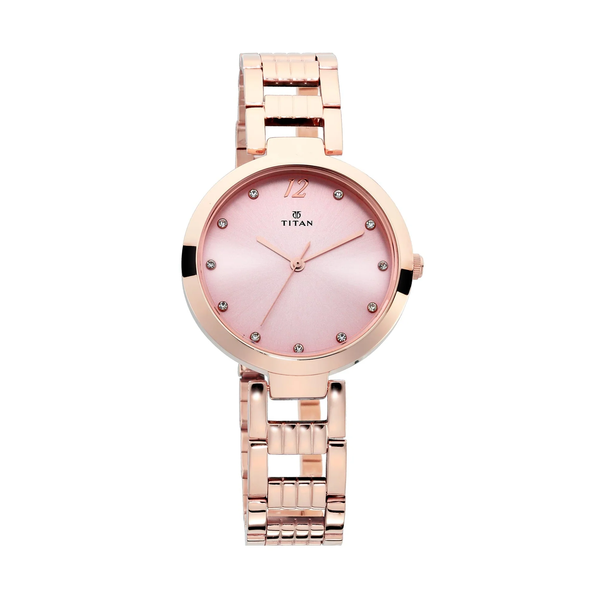 2480WM03_1_85e5dc12-a734-4300-ae9a-7f0fbbd89d12 Titan Sparkle Pink Dial Analog Stainless Steel Strap watch for Women - Image 1