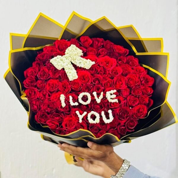 50 pcs Rose With I love You